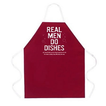 Attitude Aprons by L.A. Imprints Real Men Do Dishes Apron in Maroon