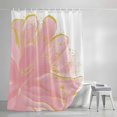 thumbnail image 3 of Shower Curtains for Bathroom, Pink Gold Waterproof Fabric Shower Curtain, Boho Modern Abstract Minimalist Aesthetic Flower Decorative Bathroom Curtain for Bathtub, 36"x72", No Hooks Included, 3 of 9