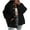 Black, variant on Oversize Sweatshirt Jackets For Women Loose Fit Button Down Winter Jacket Stand Collar Coats with Pockets