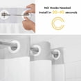 thumbnail image 5 of Pure Light Grey No Hook Shower Curtain Waterproof, Bathroom Curtains with Snap in Liners and See Through Top Window, Simple Solid Color Hotel Style Bathtub Curtains Shower 54"Wx78"L, 5 of 8