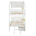 thumbnail image 6 of Harper & Bright Designs Wooden House Bed Twin over Twin Bunk Bed with Window and Roof, Twin Size Loft Bed Frame with 2 Drawers, 1 Storage Box, 1 Shelf for Bedroom, White, 6 of 9