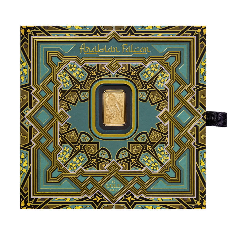 5 Gram PAMP Suisse Arabian Falcon Gold Bar .9999 Fine (w/ Frame)