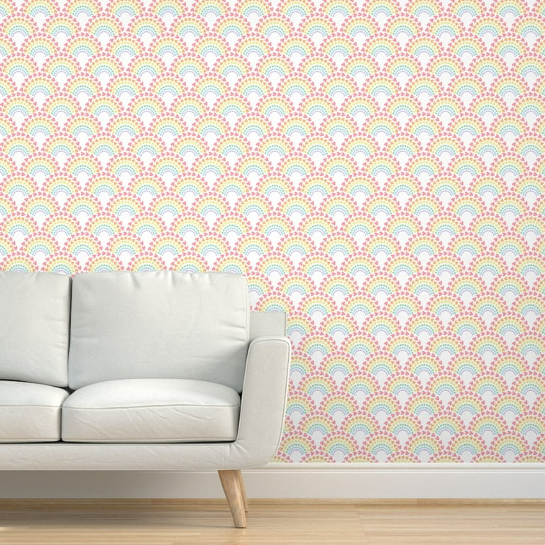 Peel & Stick Wallpaper Swatch - Rainbow Love Heart Valentine