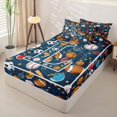 thumbnail image 2 of Homewish Kids Ball Games Zipper Twin Comforter Sets with Fitted Sheet and 2 Pillowcases,Sport Theme L Alphabet Zipper Bedding Set For Baseball Boys,Navy Blue Reversible,4 Pieces, 2 of 7