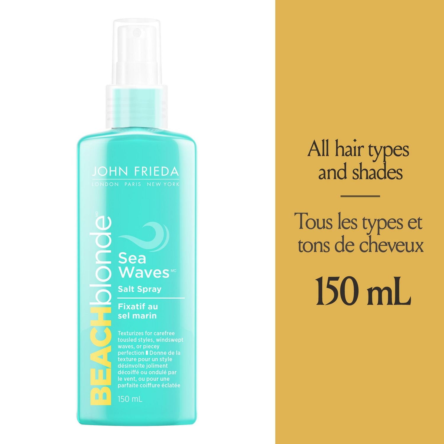 John Frieda Beach Blonde Sea Waves Salt Spray, Texturizing Spritz (Made in Canada)