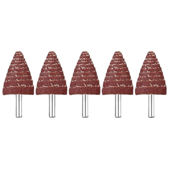 Professional 5Pcs Cone Shape Sandpaper Deburring Flap Wheel High Efficiency Rotary Head for Precise Grinding Polishing
