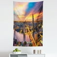 thumbnail image 1 of City Tapestry, Aerial Look Early Evening Scene Bangkok Thailand Sunset Urban View Print, Fabric Wall Hanging Decor for Bedroom Living Room Dorm, 5 Sizes, Mauve Orange and Blue, by Ambesonne, 1 of 1