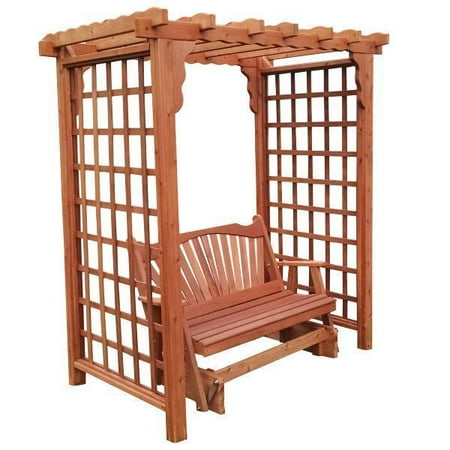 Western Red Cedar Lexington Arbor with Glider