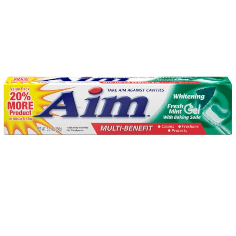 AIM Toothpaste Strengthens Enamel, Whitening Fresh Mint Gel, 5.5