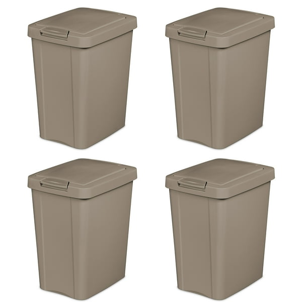 Sterilite 7 5 Gal 28 L Touchtop Wastebasket Taupe Splash Case Of 4 Walmart Com Walmart Com