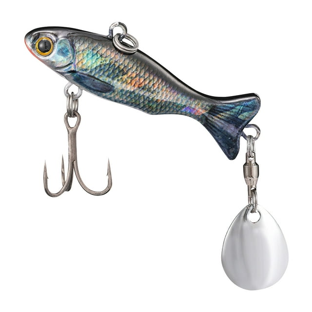Metal Vib Fishing Lure Cebo Con Ganchos Agudos Artificial () Azul