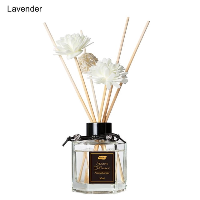 Home Indoor Fireless Aromatherapy Reed Diffuser - Long-Lasting Rattan Essential Oil Fragrance for Living Spaces, 8 Scents