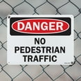 thumbnail image 4 of No Pedestrian Traffic OSHA Danger Rigid Plastic Sign 10 Inch x 7 Inch - 10 Pack, 4 of 8