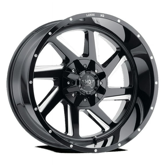 LHD14 17X9 5114.3/127  6 71.5 Gloss Black Milled Wheel