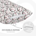 thumbnail image 3 of Goofa Cute Baseball Print Plush Throw Pillow Case, Soft Velvet with Hidden Zipper, Decorative Cushion Cover for Sofa, Bed, Car, and Home Décor-16"x24", 3 of 6