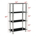 thumbnail image 4 of Better Home Products Jane Decorative Glass 4 Tier Shelves Bookcase Silver Chrome, 4 of 6