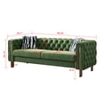 thumbnail image 2 of 84.25'' Tufted Velvet Sofa, 3-Seater Sofa with 2 Pillows and Armrests, Modern Chesterfield Living Room Sofa Couch for Living Room, Conference Room, Mint Green, 2 of 9