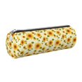 thumbnail image 1 of Disketp European-style Pattern Sunflower Estuche Organizador de Lápices de Cuero, Estuche de Oficina con Cremallera para Bolígrafo y Lápiz, 1 of 6
