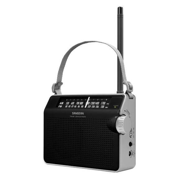 Sangean PR-D6 Retro AM/FM Portable Analog Radio with Strap, PR-D6BKPT