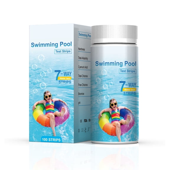 Swimming Pool Test Strips 7-Way Water Quality Testing 100 Count