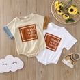 thumbnail image 6 of Otqutp Toddler Beach Playsuit Boys Girls Short Sleeve Letter Printed Pullover Romper Sweatshirt Bodysuits 0 to 18 Months, 6 of 6
