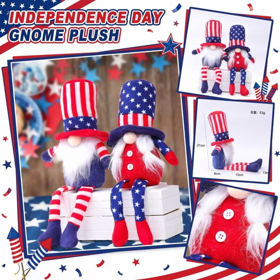 Independence Day Plush Toy (21cm) – USA Flag Themed Soft Stuffed Animal for Kids, Patriotic Holiday Decor & Gift, Red White Blue Cute Design, Safe Non-Toxic Fabric