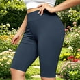 thumbnail image 2 of Women's Plus Size Yoga Workout Shorts, High Waist Butt Lifting Elastic Waistband, Solid Active Shorts for Running Gym Training | TruHer,Dark Gray 2XL, 2 of 8