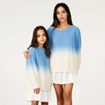 thumbnail image 2 of GPOECD Automne Hiver Chandail-Over Assorti pour la Famille Col Rond Manches Longues Chandail Chaud Doux Confortable Bleu, Enfants-160, 2 of 5