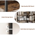 thumbnail image 3 of Jotoa Arched Corner Bookshelf, Industrial L Shaped Bookshelf 5 Tier Corner Shelf with Metal Frame, Large Corner Display Rack for Living Room Bedroom Brown, 3 of 6