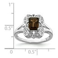 thumbnail image 4 of Sterling Silver Rhodium Diamond & Smoky Quartz Ring, 4 of 6