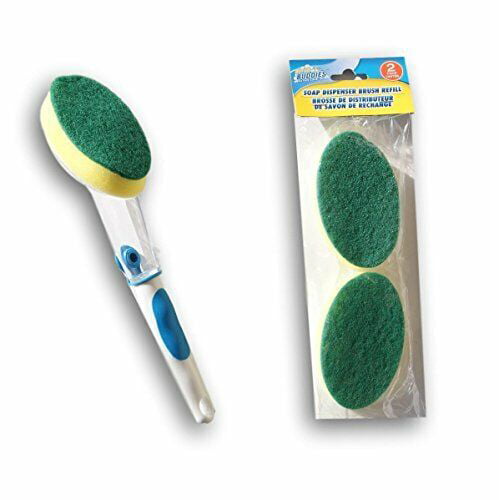 2 PACKS 2 EACH SCOURING SPONGES FROM  SCRUB BUDDIES FOR TOUGH CLEANING JOBS 
