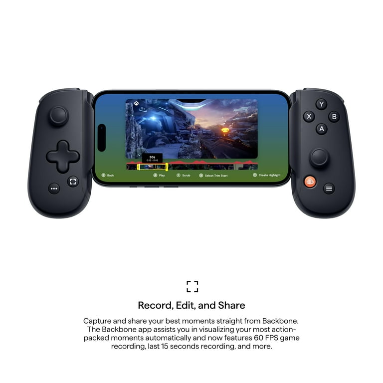 REST0RED BACKBONE One Mobile Gaming Controller for iPhone (Lightning) - 2nd Gen - Turn Your iPhone into a Gaming Console - Play Xbox, PlayStation, PC, & App Games Refurbished - Walmart.com REST0RED BACKBONE One Mobile Gaming Controller for iPhone (Lightning) - 2nd Gen - Turn Your iPhone into a Gaming Console - Play Xbox, PlayStation, PC, & App Games Refurbished - Walmart.com