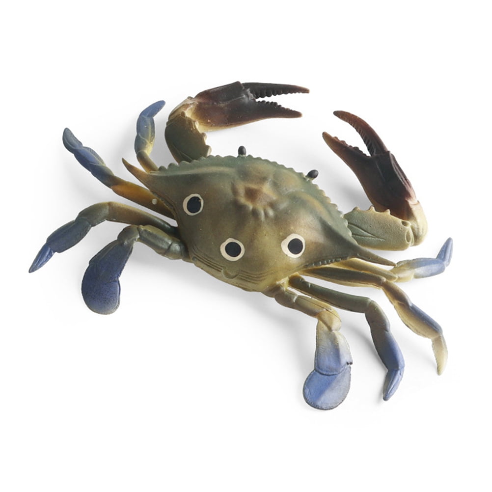 Plastic Simulation Crab Blue Foot Realistic Sea Animal Model Kids Toys L 