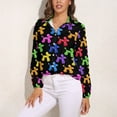 thumbnail image 3 of Balloon Dogs Galore! Long Sleeve Blouse Woman Streetwear Casual Shirts Summer Oversize Woman Streetwear Clothing Birthday Present, 3 of 7
