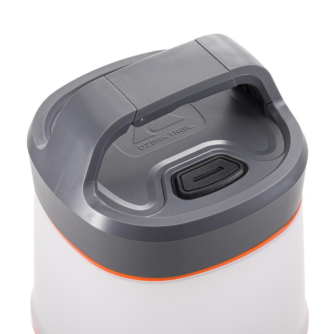 Ozark Trail 1000 Lumen Lantern - LED Camping Light, 275-Hour Runtime, Orange & Gray, Ozark Trail Lantern