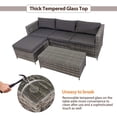 thumbnail image 4 of Heynemo 5 Pcs Outdoor Furniture Set Patio Sectional Rattan Sofa Sets All Weather PE Wicker Conversation Set with Table,Grey, 4 of 8