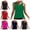 Green, variant on HAOTAGS Women Swim Tops,High-Neck Wirefree Rash Guard Quick-Dry Swimwear Red L