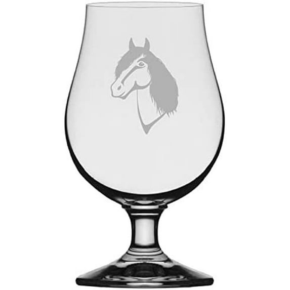 Missouri Fox Trotter Face Horse Themed Etched 13.25oz Iona Beer Glass