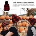 thumbnail image 5 of Gymnture Christmas Red Plaid Knitted Hat for Parent-Child, 5 of 10