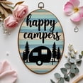 thumbnail image 7 of Canvas Wall Art Vintage Happy Campers Wood Grain Farmhouse Camping Adventure Hand Oval Framed Canvas Prints Vintage Wall Hanging Decor for RV Wall Campsite Decor 8.6"x11.4", 7 of 7