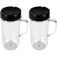 thumbnail image 1 of 2X 22oz Cup Mug for Magic Bullet with Flip Top Travel Lid -GG Pinkey, 1 of 5