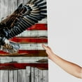 thumbnail image 3 of Fenyluxe American Flag Shower Curtain Vintage Patriotic Eagle Stars Stripes Fourth of July Independence Rustic Wood Panels Art Fabric Polyester Bathroom with Hooks, Black Grey Red White, 3 of 7