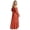 Brick Red, variant on Women's Maternity 450g Stretch Spandex Gown, Off-The-Shoulder Ruffle Sleeve Tiered Maxi Dress, Flowy Boho Pregnancy Photography & Formal Long Dress, 1pc, S/M/L/XL/XXL
