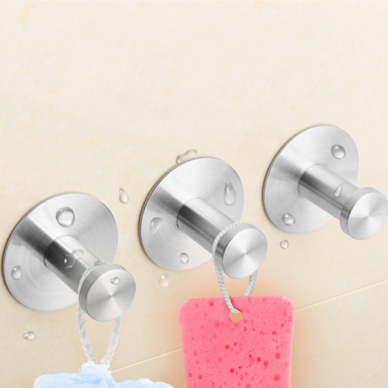 Stainless Steel Bathroom Hook With Suction Cup Holder Removable Kitchen Shower Hook Hanger For