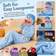 thumbnail image 4 of Kintue Goofy Monster Onesie Adult, Plush Halloween Pajamas with Big Mouth Design, Warm Matching Family Pajamas for Couples and Friends, 4 of 13