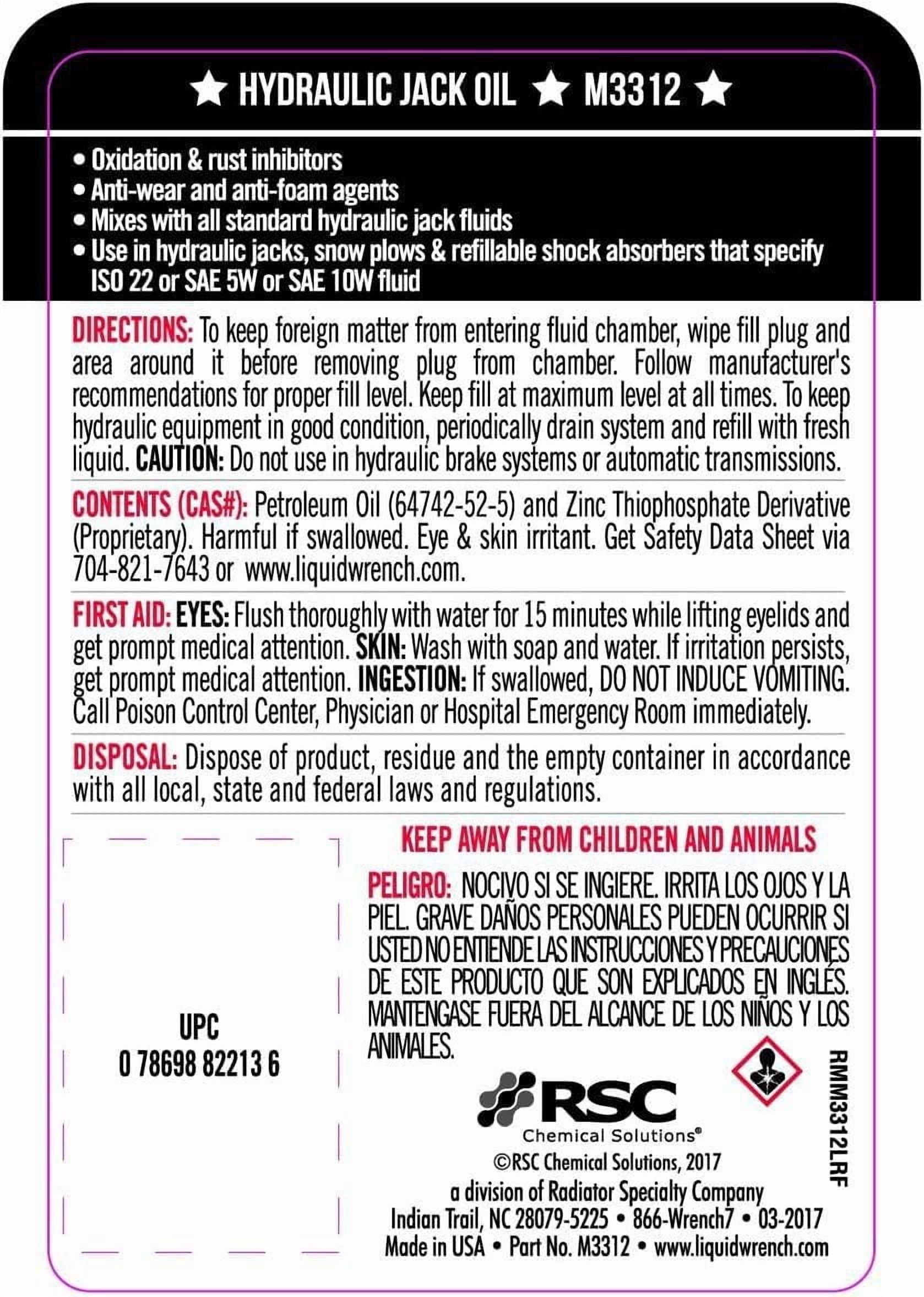 Liquid Wrench Jack Oil 32oz - 12 Pack
