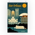 thumbnail image 3 of New Orleans, Louisiana, Retro Skyline (16x24 Giclee Gallery Art Print, Vivid Textured Wall Decor), 3 of 3