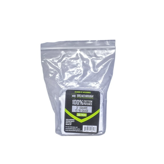 Breakthrough Clean Technologies® Cotton Patches, 3" Square, 12 & 16-Gauge, 50-Pack