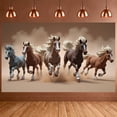thumbnail image 7 of Realistic  Running Horse Banner Dynamic Design Galloping Horse Backdrop Earthy Color Palette Wild Animal Motif Display for Western Themed Party Equestrian Event Bedroom Wall Decor, 7 of 7