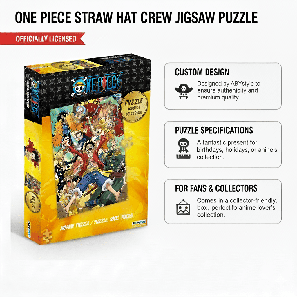 ABYstyle Officially Licensed One Piece Straw Hat Crew Jigsaw Puzzle 1000 Pcs. Anime Manga Merch Gift